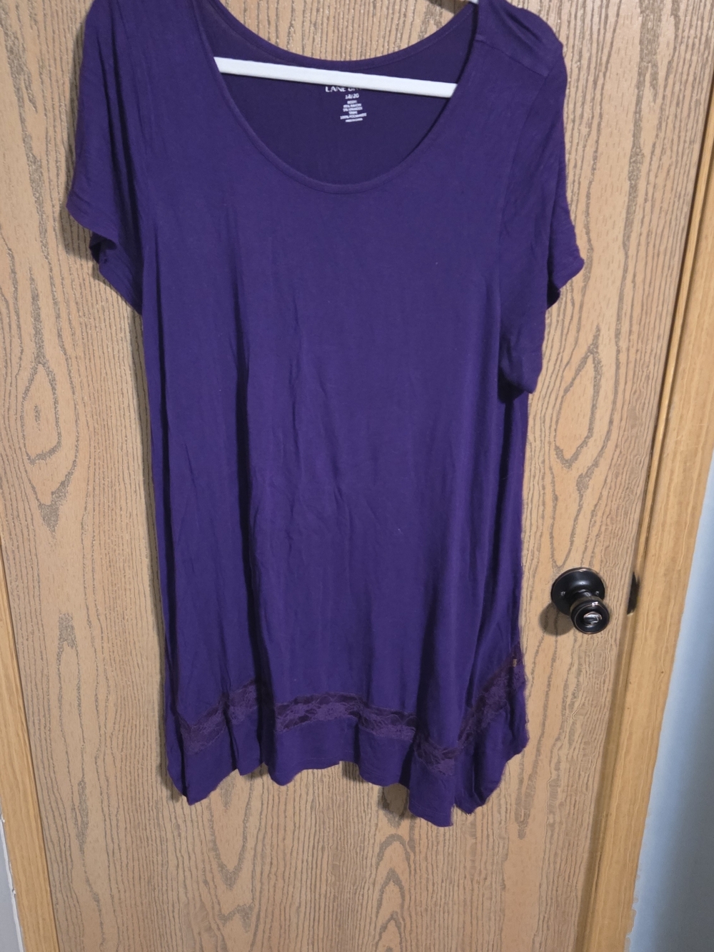 Lane Bryant Purple Scoop Neck Short Sleeve Tunic